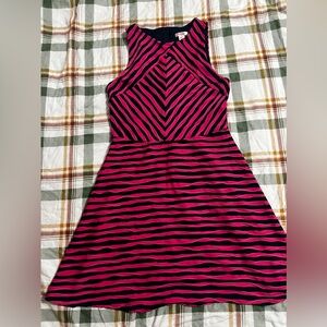 Xhilaration Vibrant Pink and Black Backless Dress